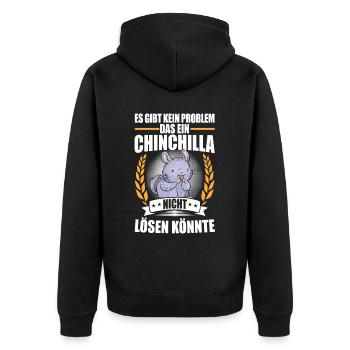 Le chinchilla résout des problèmes de souris laineuse rongeur - Veste à capuche bio Premium Unisexe - noir - Dos - Nico (187cm)