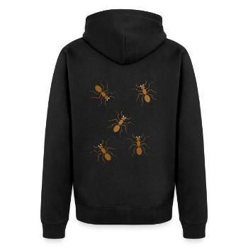 Ameisen Insekten Insekt Ameise - Unisex Premium Bio Zip Hoodie - Schwarz - Hinten - Nico (187cm)