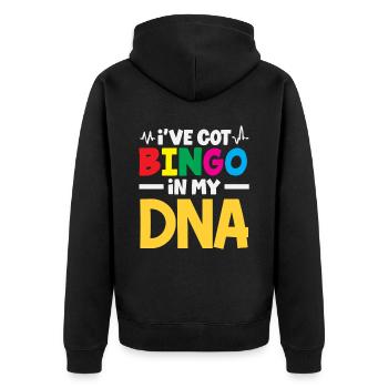 Bingo dans mon ADN Déclaration amusante - Veste à capuche bio Premium Unisexe - noir - Dos - Nico (187cm)