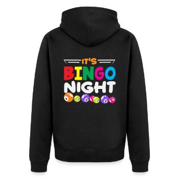 Soirée bingo avec des numéros colorés - Veste à capuche bio Premium Unisexe - noir - Dos - Nico (187cm)