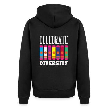 Bingo Celebrates Diversity Alive - Unisex Premium Organic Zip Hoodie - black - Back - Nico (187cm)