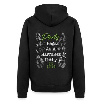 Plant Lover Gardening Plants It - Unisex Premium Bio Zip Hoodie - Schwarz - Hinten - Nico (187cm)