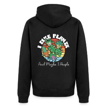 Plant Lover Gardening I Like - Unisex Premium Organic Zip Hoodie - black - Back - Nico (187cm)
