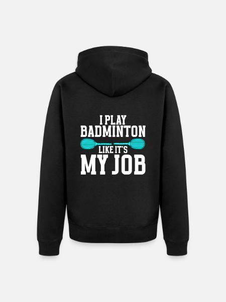 Badminton Player - Unisex Premium Organic Zip Hoodie - black