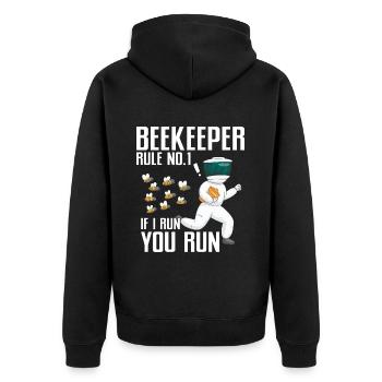 Beekeeping Bees Beekeeper - Unisex Premium Bio Zip Hoodie - Schwarz - Hinten - Nico (187cm)