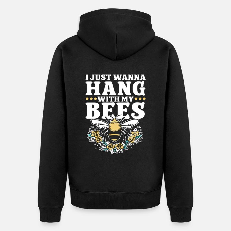 Beekeeping Bees Beekeeper - Unisex Premium Bio Zip Hoodie - Schwarz