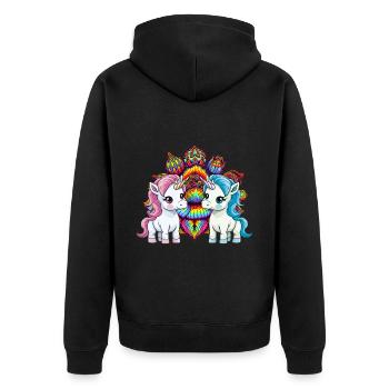 Licorne indienne Licornes Inde Animaux mythiques Hippie - Veste à capuche bio Premium Unisexe - noir - Dos - Nico (187cm)