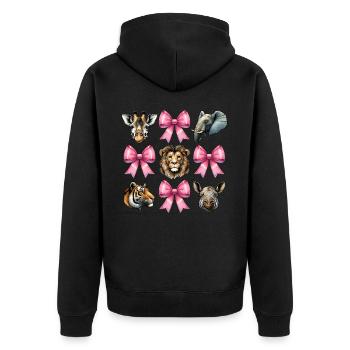 Nœud Coquet Zookeeping Zookeeper Ruban Rose - Veste à capuche bio Premium Unisexe - noir - Dos - Nico (187cm)