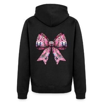 Coquettish Bow Zookeeing Zookeeper Animals Pattern - Unisex Premium Organic Zip Hoodie - black - Back - Nico (187cm)