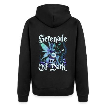 Fairycore Fairy Gothic Serenade Of Dark - Unisex Premium Organic Zip Hoodie - black - Back - Nico (187cm)