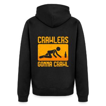 Bar Crawl Kneipentour Crawlers Gonna Crawl - Unisex Premium Bio Zip Hoodie - Schwarz - Hinten - Nico (187cm)