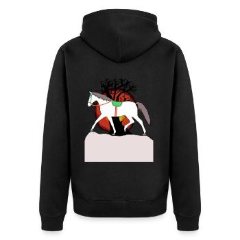 Chevaux Cheval Conte de fées Conte de fées Personnage Enfants - Veste à capuche bio Premium Unisexe - noir - Dos - Nico (187cm)