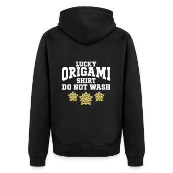 Folding Origami Artist Paper Folder Origamist - Unisex Premium Organic Zip Hoodie - black - Back - Nico (187cm)