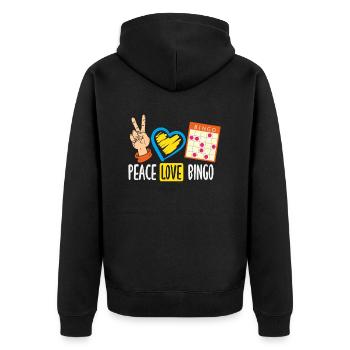 Paix Amour Bingo Fans Bonheur - Veste à capuche bio Premium Unisexe - noir - Dos - Nico (187cm)