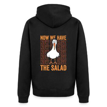 Now we have Salad - Unisex Premium Bio Zip Hoodie - Schwarz - Hinten - Nico (187cm)