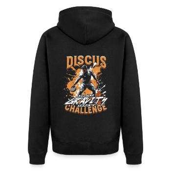 Lancer du disque : parce que la gravité a besoin d’un défi - Veste à capuche bio Premium Unisexe - noir - Dos - Nico (187cm)