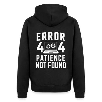 Administrator Support Nerd Computer Tech - Unisex Premium Bio Zip Hoodie - Schwarz - Hinten - Nico (187cm)