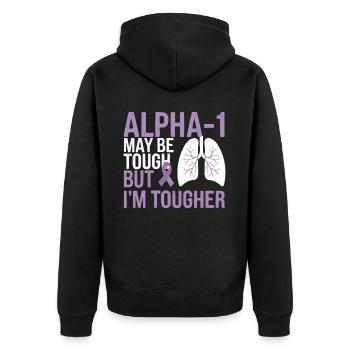Trouble de la conscience du déficit en alpha-1 antitrypsine - Veste à capuche bio Premium Unisexe - noir - Dos - Nico (187cm)