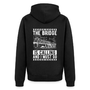Ingénieur des ponts Construction de ponts - Veste à capuche bio Premium Unisexe - noir - Dos - Nico (187cm)
