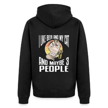 Funny Beer Brewing - Unisex Premium Bio Zip Hoodie - Schwarz - Hinten - Nico (187cm)