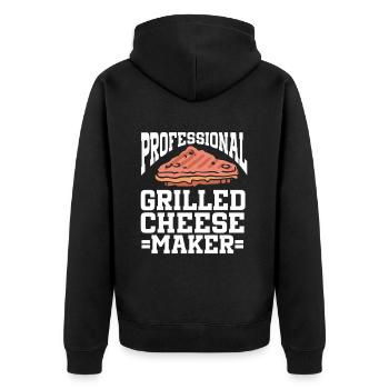 Cheese Making Cheese Lover - Unisex Premium Bio Zip Hoodie - Schwarz - Hinten - Nico (187cm)