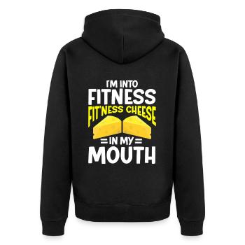 Cheese Making Cheese Lover - Unisex Premium Bio Zip Hoodie - Schwarz - Hinten - Nico (187cm)