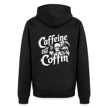 Caféine ou le cercueil squelette gothique Grim Reaper - Veste à capuche bio Premium Unisexe - noir - Dos - Nico (187cm)