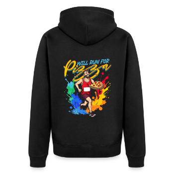 Un marathonien courra pour une pizza - Veste à capuche bio Premium Unisexe - noir - Dos - Nico (187cm)
