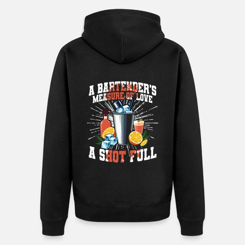 Barkeeper Barmann Bartending - Unisex Premium Bio Zip Hoodie - Schwarz