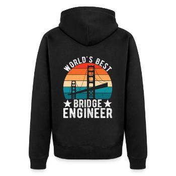 Ingénieur des ponts Construction de ponts - Veste à capuche bio Premium Unisexe - noir - Dos - Nico (187cm)