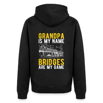 Ingénieur des ponts Construction de ponts - Veste à capuche bio Premium Unisexe - noir - Dos - Nico (187cm)