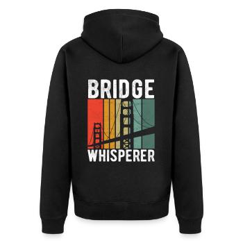 Bridge Engineer Bridge Construction - Unisex Premium Organic Zip Hoodie - black - Back - Nico (187cm)