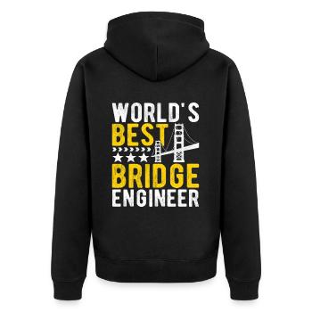 Bridge Engineer Bridge Construction - Unisex Premium Organic Zip Hoodie - black - Back - Nico (187cm)