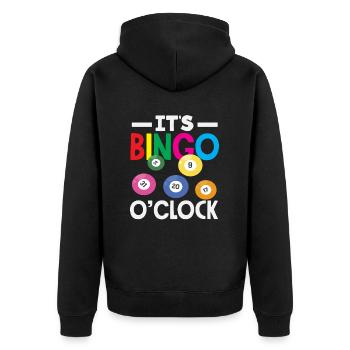 It's Bingo Time Fun - Unisex Premium Organic Zip Hoodie - black - Back - Nico (187cm)