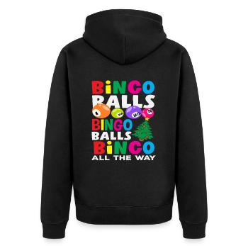 Boules de bingo Bingo tout le chemin amusant - Veste à capuche bio Premium Unisexe - noir - Dos - Nico (187cm)