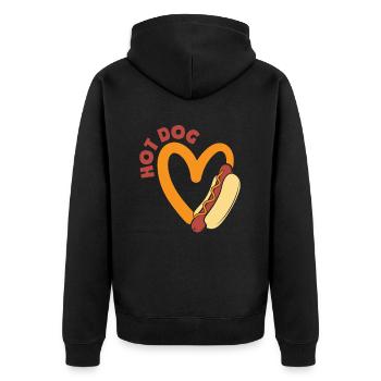 Conception de coeur d’amateur de hot-dog - Veste à capuche bio Premium Unisexe - noir - Dos - Nico (187cm)