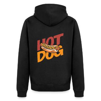 Amateur de hot-dog Hot Dog Fun Design - Veste à capuche bio Premium Unisexe - noir - Dos - Nico (187cm)