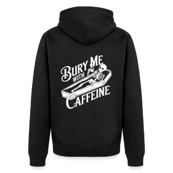 Enterre-moi avec de la caféine squelette gothique amateur de café - Veste à capuche bio Premium Unisexe - noir - Dos - Nico (187cm)