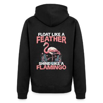 Flotter comme une plume, briller comme un flamant rose - Veste à capuche bio Premium Unisexe - noir - Dos - Nico (187cm)