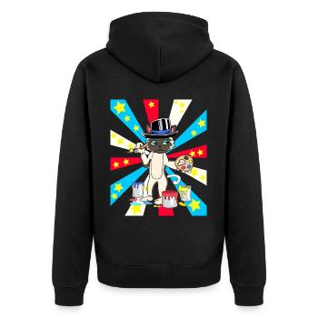 Artiste Chat Chats Peintre Art - Veste à capuche bio Premium Unisexe - noir - Dos - Nico (187cm)