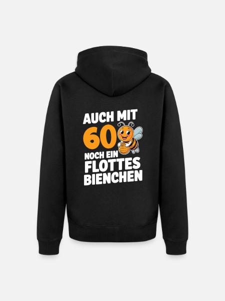 60. Geburtstag 60 Jahre Flottes Bienchen Frau - Unisex Premium Bio Zip Hoodie - Schwarz