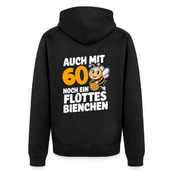 &0. Geburtstag &0 Jahre Flottes Bienchen Frau - Unisex Premium Bio Zip Hoodie - Schwarz - Hinten - Nico (187cm)