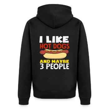 Amateur de hot-dogs J’aime les hot-dogs et peut-être - Veste à capuche bio Premium Unisexe - noir - Dos - Nico (187cm)