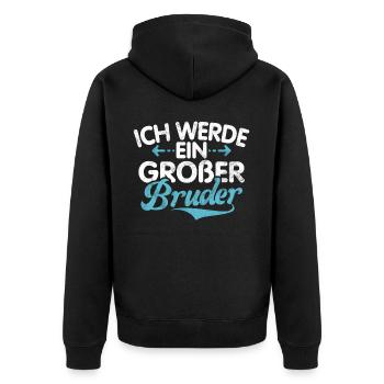 Grand frère Amoureux des bébés Frère aîné - Veste à capuche bio Premium Unisexe - noir - Dos - Nico (187cm)