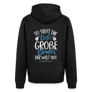 Big Brother Baby Lover Older Sibling - Unisex Premium Organic Zip Hoodie - black - Back - Nico (187cm)