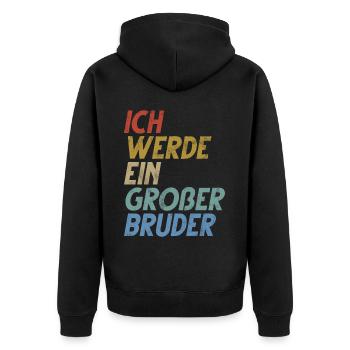 Big Brother Baby Lover Older Sibling - Unisex Premium Organic Zip Hoodie - black - Back - Nico (187cm)