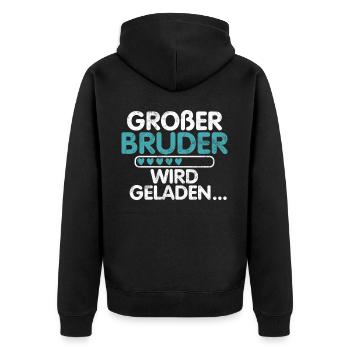 Grand frère Amoureux des bébés Frère aîné - Veste à capuche bio Premium Unisexe - noir - Dos - Nico (187cm)