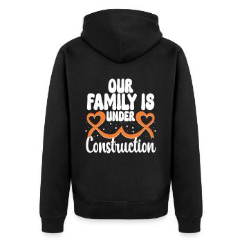 Infertility Our Family Is Under Construction - Unisex Premium Organic Zip Hoodie - black - Back - Nico (187cm)