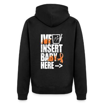 Infertility, desire to have children - Unisex Premium Organic Zip Hoodie - black - Back - Nico (187cm)
