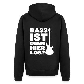 Bass is going on here? - Funny music design - Unisex Premium Organic Zip Hoodie - black - Back - Nico (187cm)